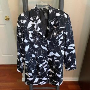 Long black and white coat